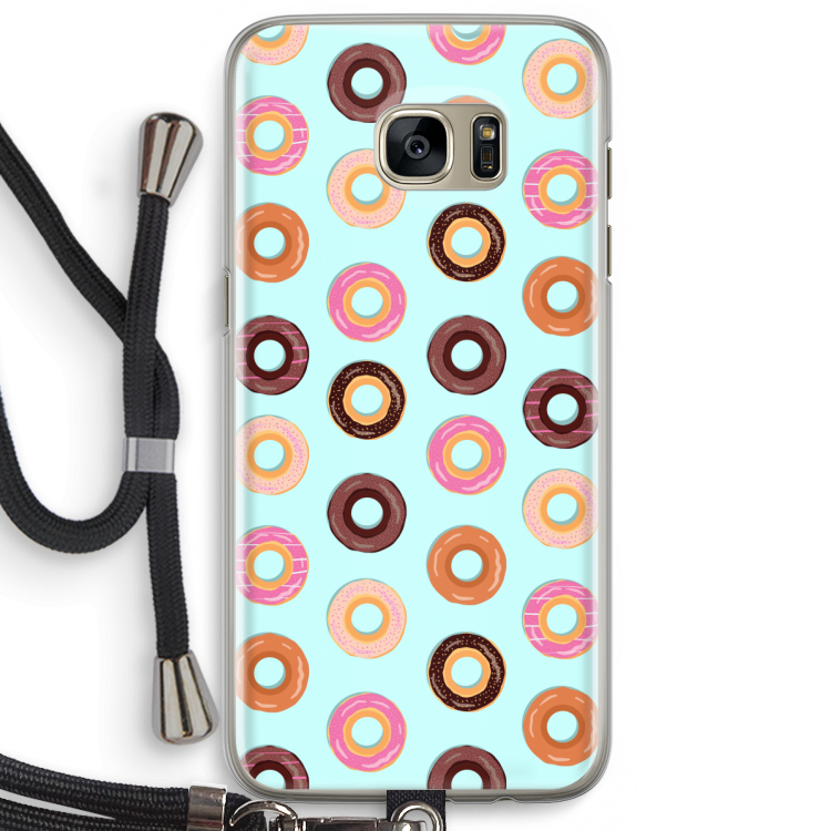 Donuts: Samsung Galaxy S7 Edge Transparant Hoesje met koord