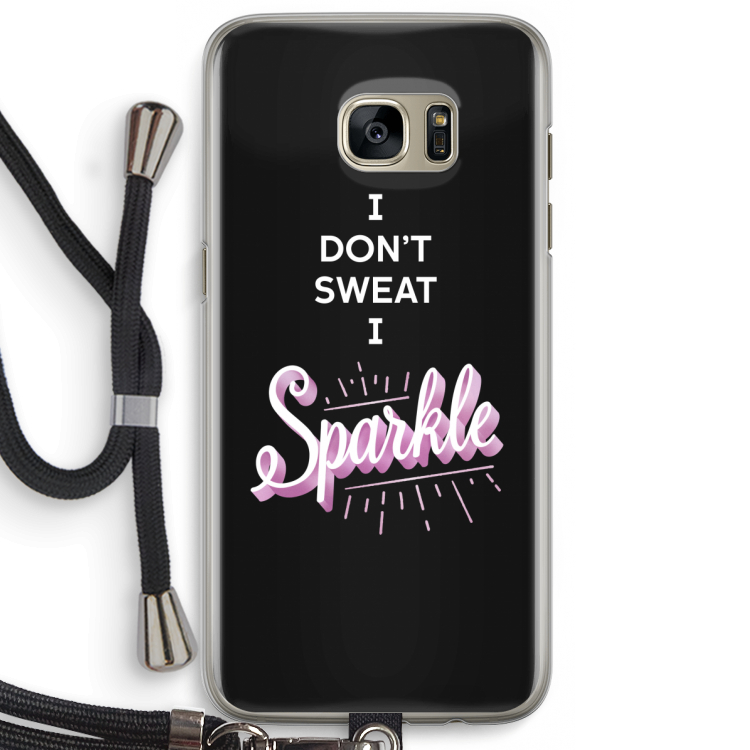 Sparkle quote: Samsung Galaxy S7 Edge Transparant Hoesje met koord