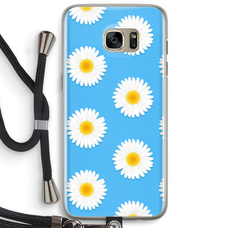 Margrietjes: Samsung Galaxy S7 Edge Transparant Hoesje met koord