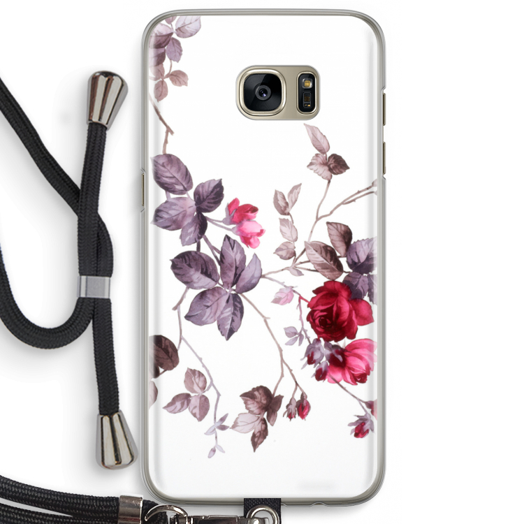 Mooie bloemen: Samsung Galaxy S7 Edge Transparant Hoesje met koord