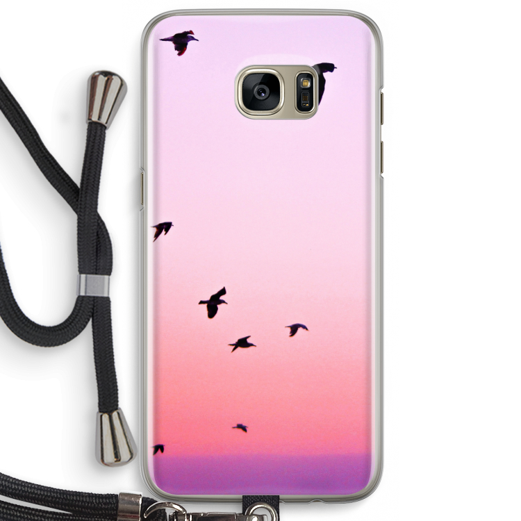 Fly away: Samsung Galaxy S7 Edge Transparant Hoesje met koord