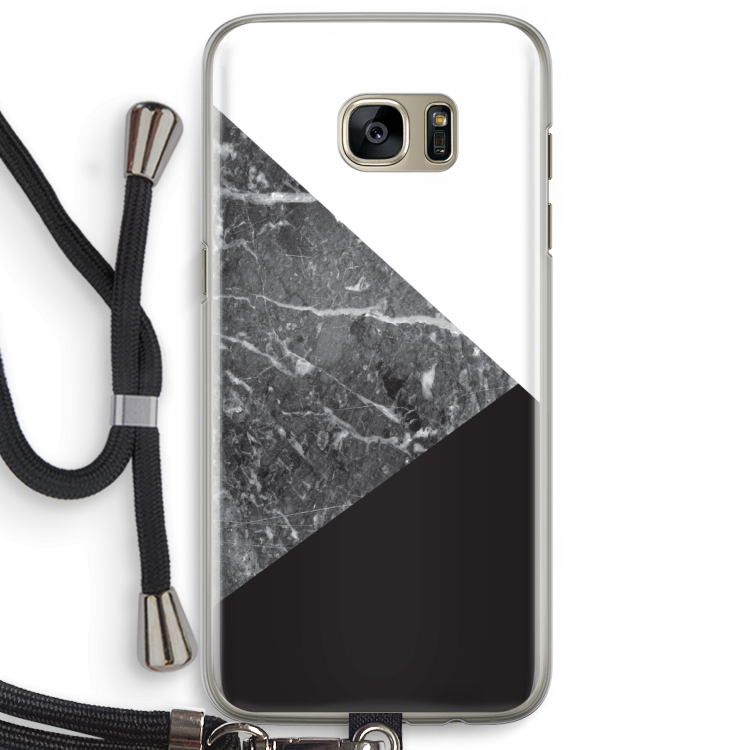 Combinatie marmer: Samsung Galaxy S7 Edge Transparant Hoesje met koord