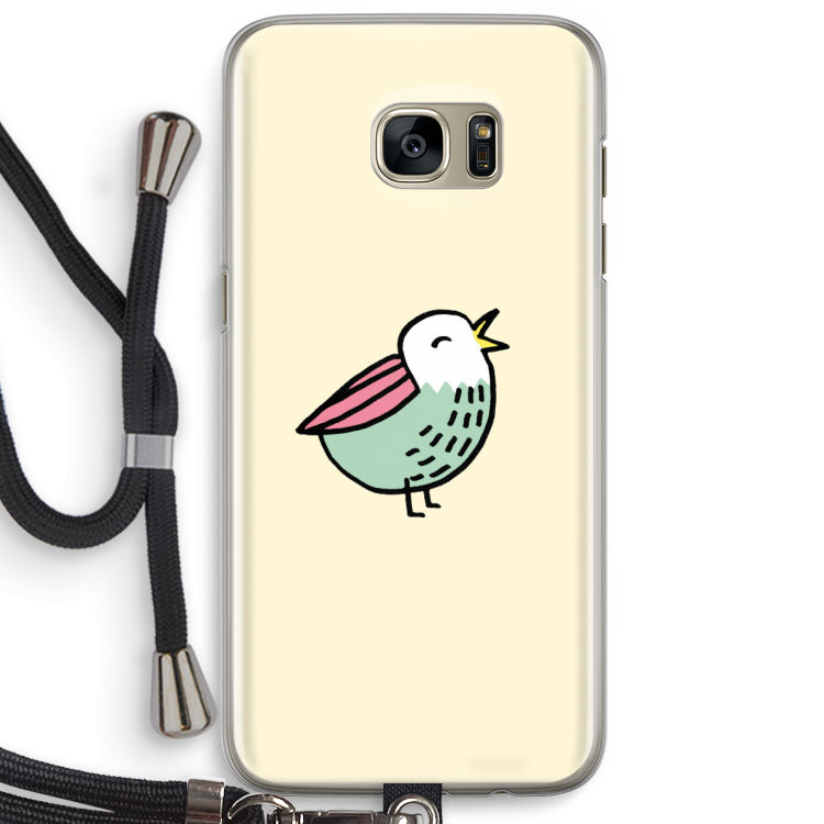 Birdy: Samsung Galaxy S7 Edge Transparant Hoesje met koord