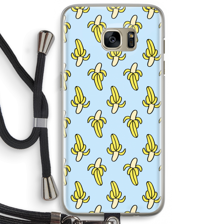 Bananas: Samsung Galaxy S7 Edge Transparant Hoesje met koord