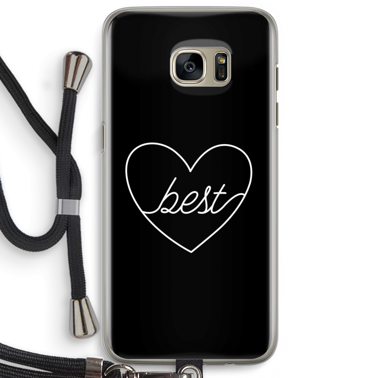 Best heart black: Samsung Galaxy S7 Edge Transparant Hoesje met koord