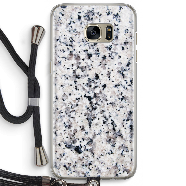 Gespikkelde marmer: Samsung Galaxy S7 Edge Transparant Hoesje met koord