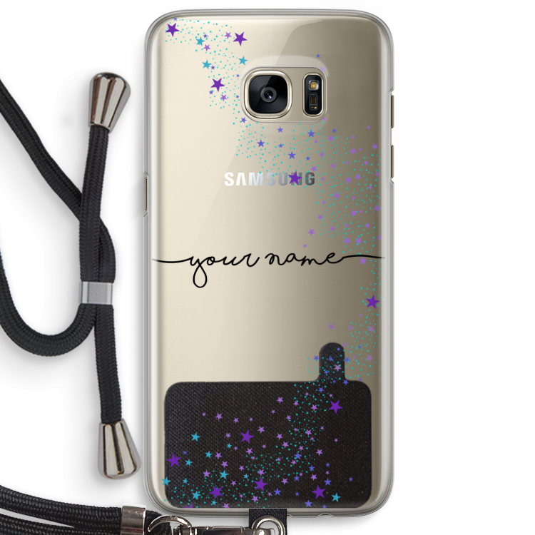 Sterren: Samsung Galaxy S7 Edge Transparant Hoesje met koord