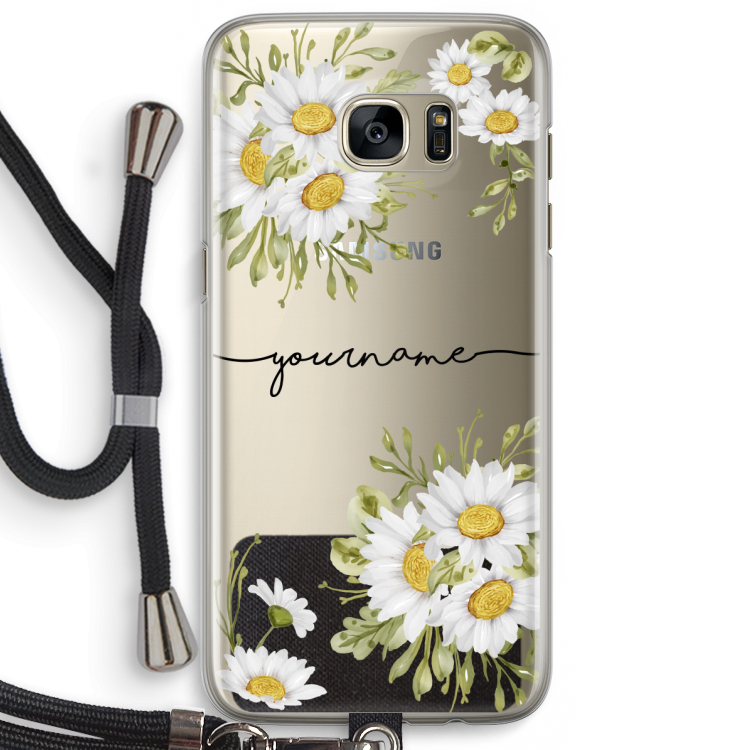 Daisies: Samsung Galaxy S7 Edge Transparant Hoesje met koord