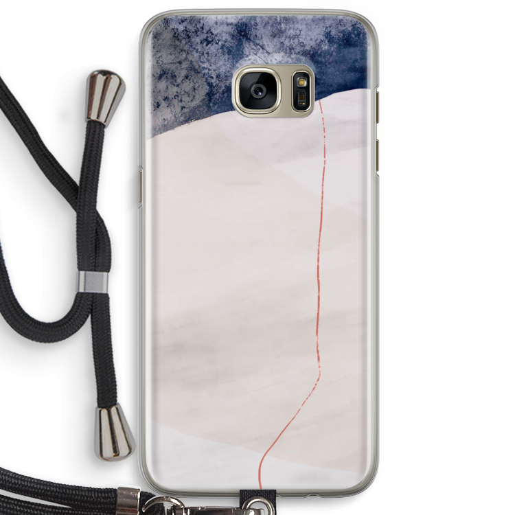 Stone White: Samsung Galaxy S7 Edge Transparant Hoesje met koord