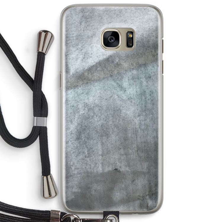 Grey Stone: Samsung Galaxy S7 Edge Transparant Hoesje met koord