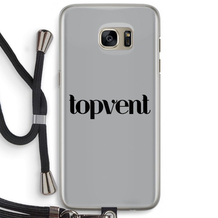Topvent Grijs Zwart: Samsung Galaxy S7 Edge Transparant Hoesje met koord