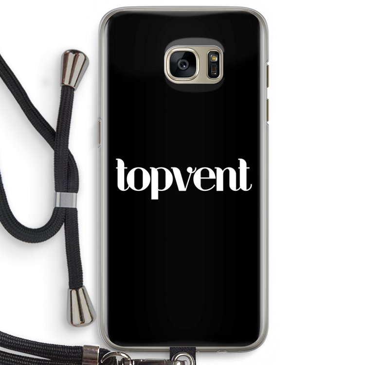 Topvent Zwart: Samsung Galaxy S7 Edge Transparant Hoesje met koord