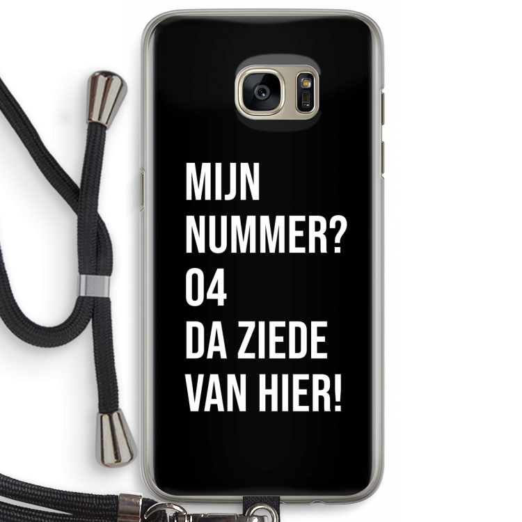 Da ziede van hier - Zwart: Samsung Galaxy S7 Edge Transparant Hoesje met koord