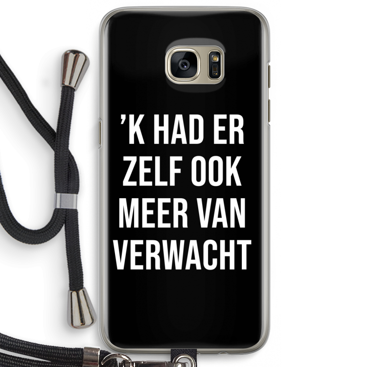 Meer verwacht - Zwart: Samsung Galaxy S7 Edge Transparant Hoesje met koord
