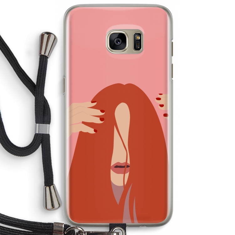 Woke up like this: Samsung Galaxy S7 Edge Transparant Hoesje met koord