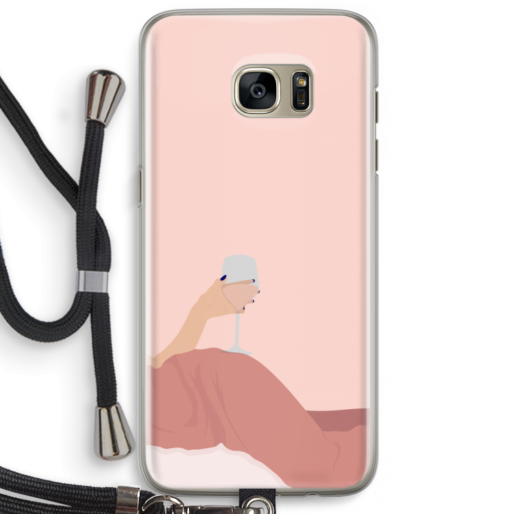 Wine: Samsung Galaxy S7 Edge Transparant Hoesje met koord