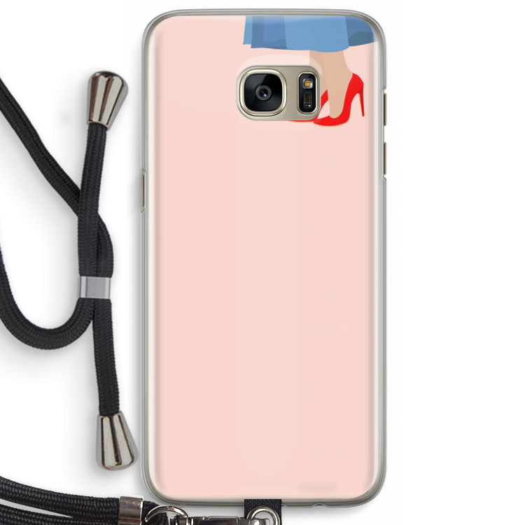 High heels: Samsung Galaxy S7 Edge Transparant Hoesje met koord