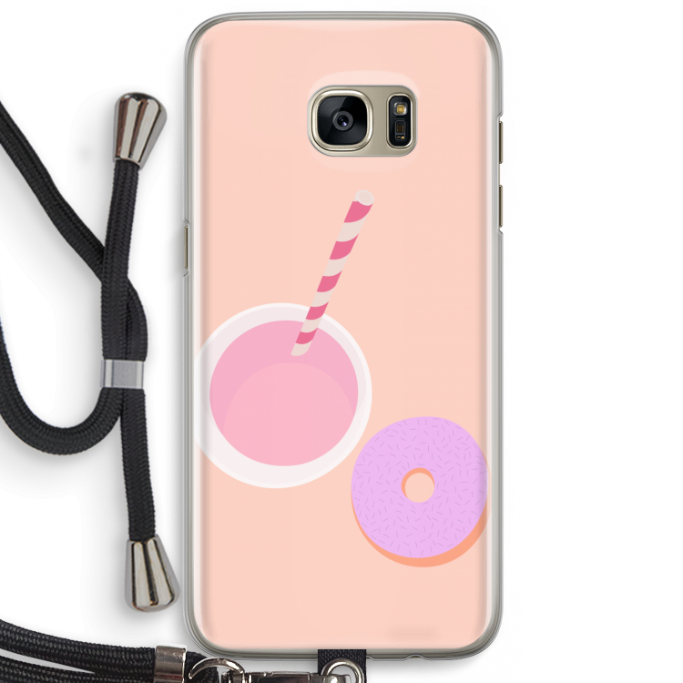Donut: Samsung Galaxy S7 Edge Transparant Hoesje met koord