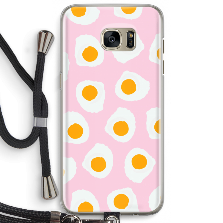 Dancing eggs: Samsung Galaxy S7 Edge Transparant Hoesje met koord