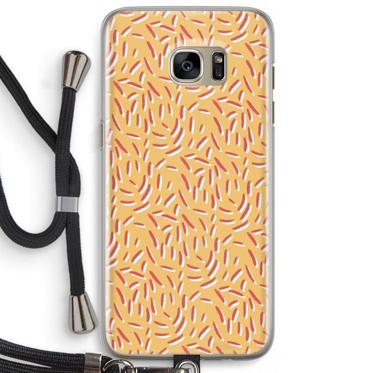 Camouflage: Samsung Galaxy S7 Edge Transparant Hoesje met koord
