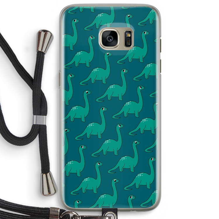 Diplodocus: Samsung Galaxy S7 Edge Transparant Hoesje met koord