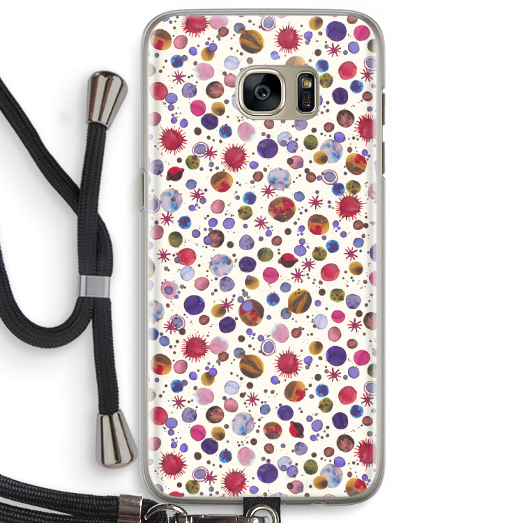Planets Space: Samsung Galaxy S7 Edge Transparant Hoesje met koord