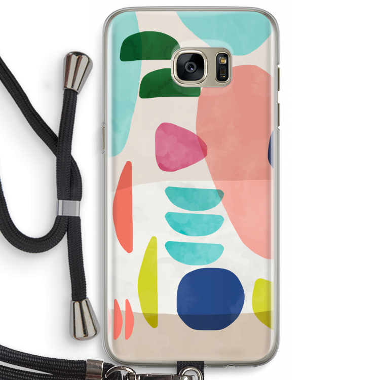 Bold Rounded Shapes: Samsung Galaxy S7 Edge Transparant Hoesje met koord