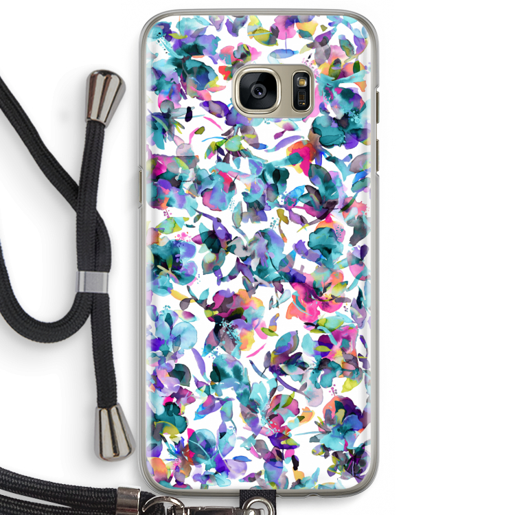 Hibiscus Flowers: Samsung Galaxy S7 Edge Transparant Hoesje met koord