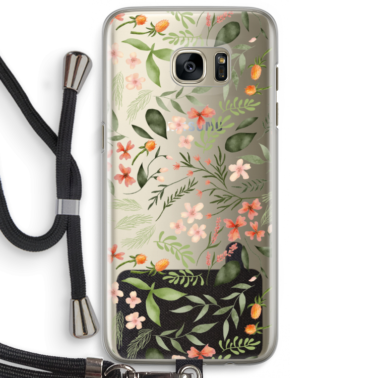 Sweet little flowers: Samsung Galaxy S7 Edge Transparant Hoesje met koord