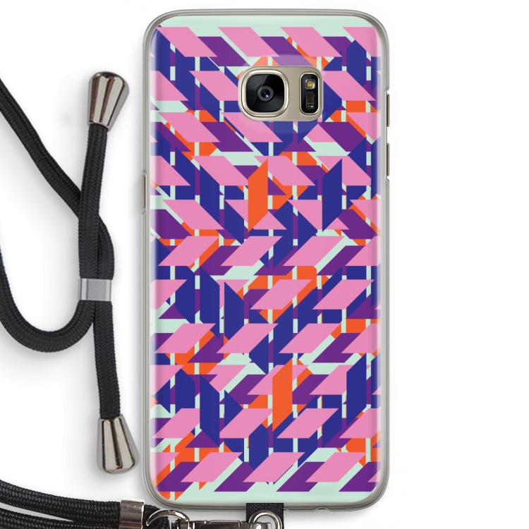 Skew Blush 3: Samsung Galaxy S7 Edge Transparant Hoesje met koord