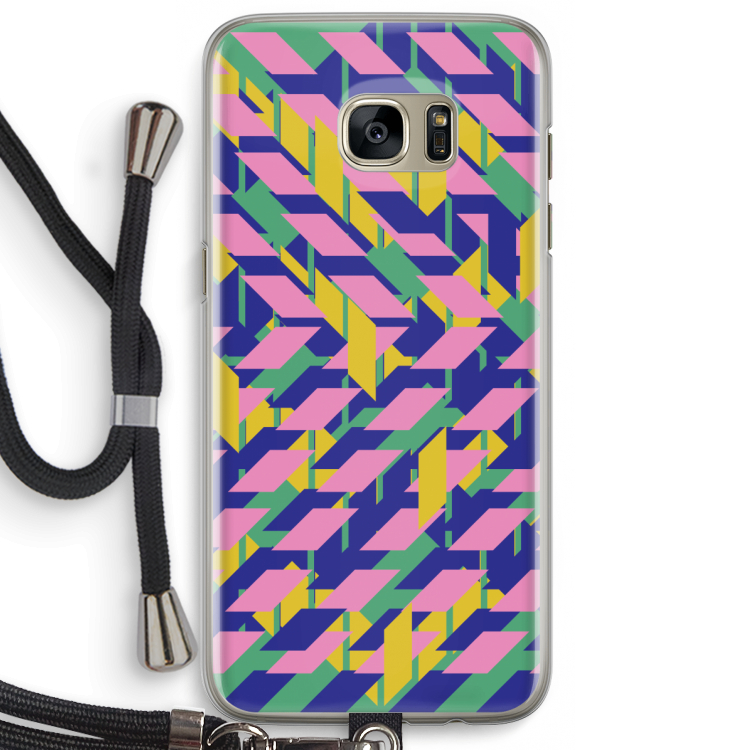 Skew Blush 1: Samsung Galaxy S7 Edge Transparant Hoesje met koord