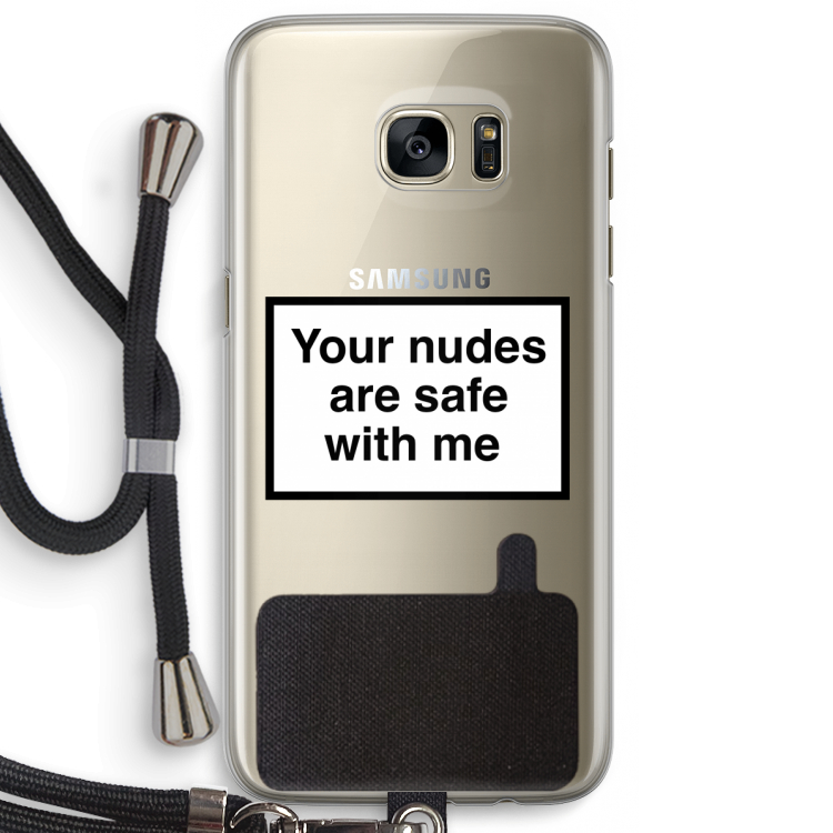 Safe with me: Samsung Galaxy S7 Edge Transparant Hoesje met koord