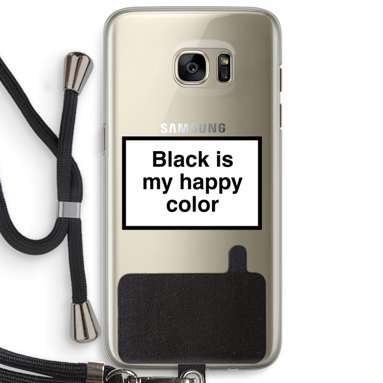Black is my happy color: Samsung Galaxy S7 Edge Transparant Hoesje met koord