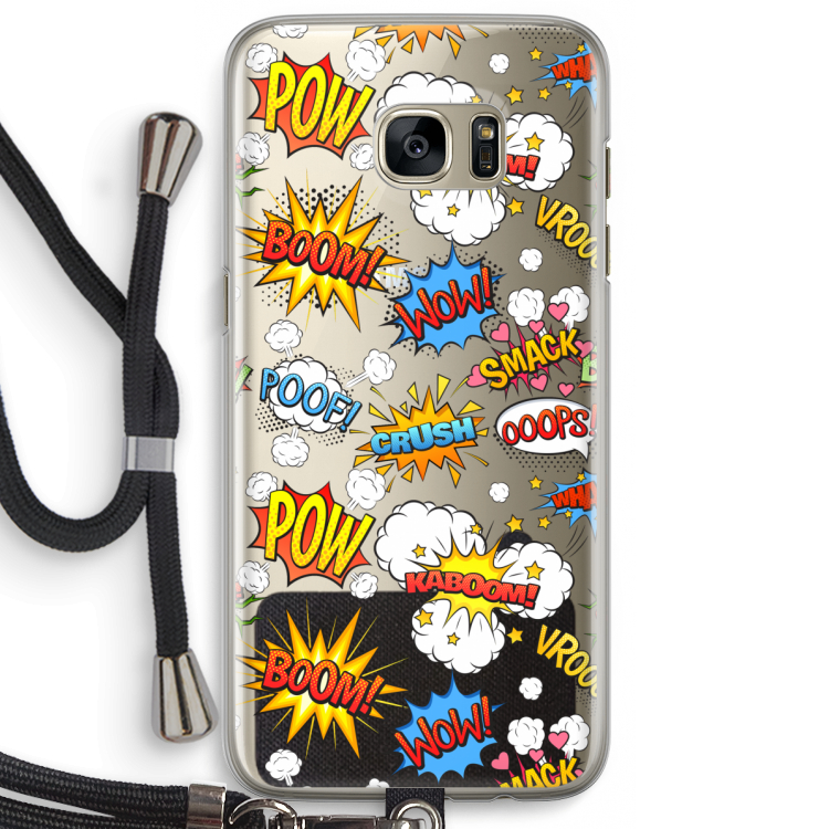 Pow Smack: Samsung Galaxy S7 Edge Transparant Hoesje met koord