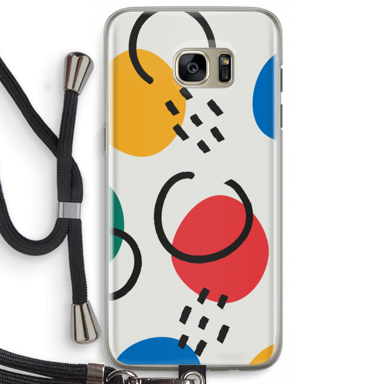Illustratieve pop 3: Samsung Galaxy S7 Edge Transparant Hoesje met koord