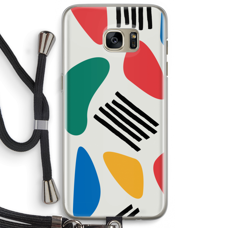 Illustratieve pop 1: Samsung Galaxy S7 Edge Transparant Hoesje met koord