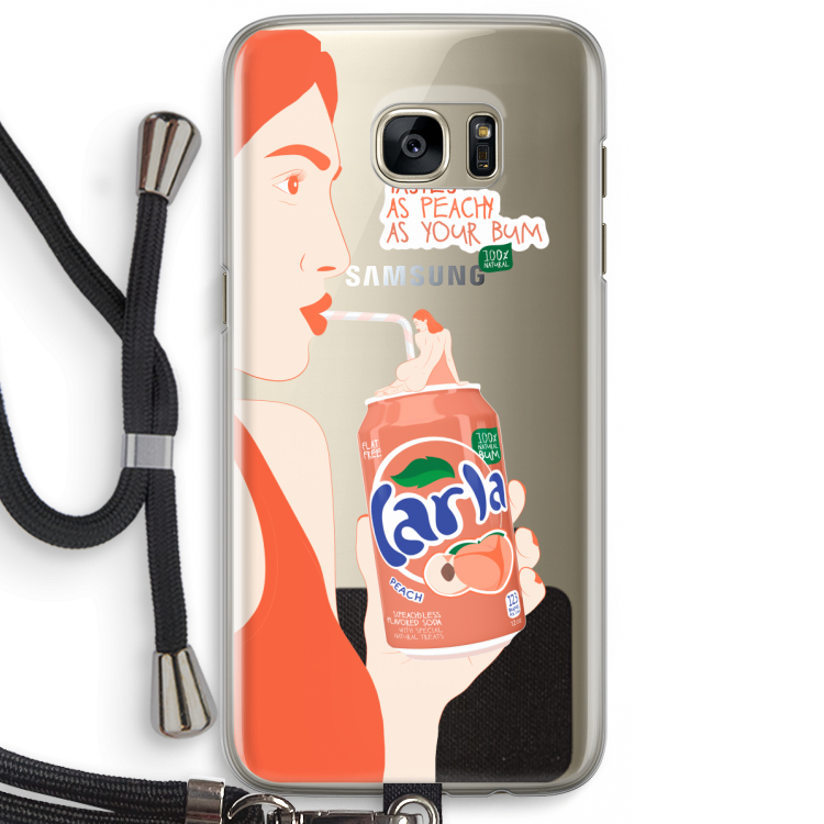 Peach please!: Samsung Galaxy S7 Edge Transparant Hoesje met koord