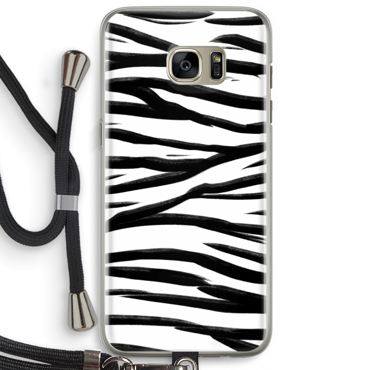 Zebra pattern: Samsung Galaxy S7 Edge Transparant Hoesje met koord