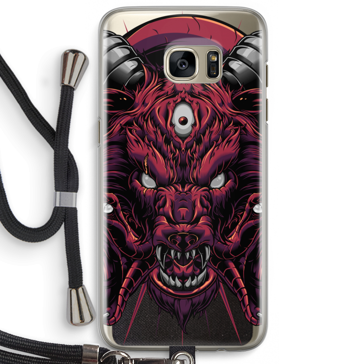 Hell Hound and Serpents: Samsung Galaxy S7 Edge Transparant Hoesje met koord