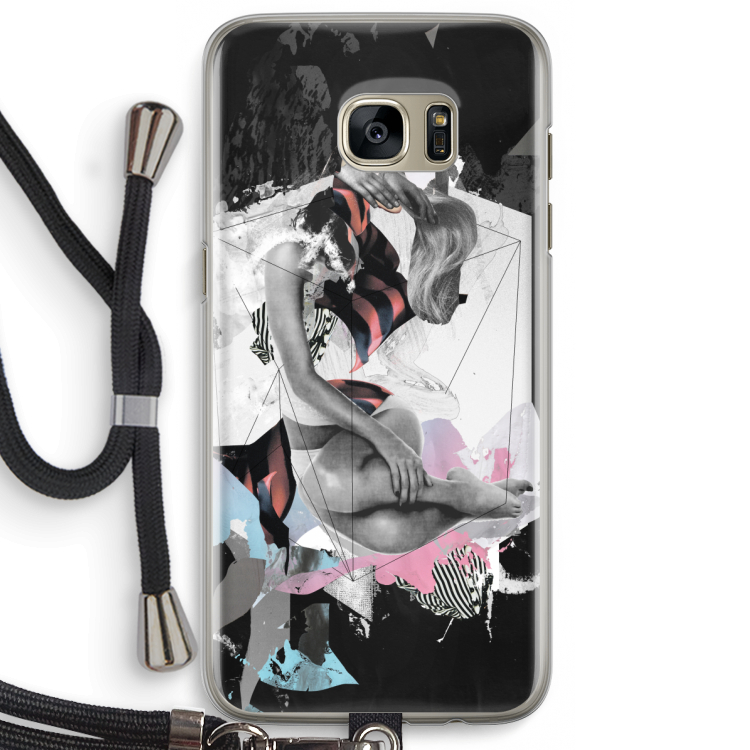 Camouflage de sommeil: Samsung Galaxy S7 Edge Transparant Hoesje met koord
