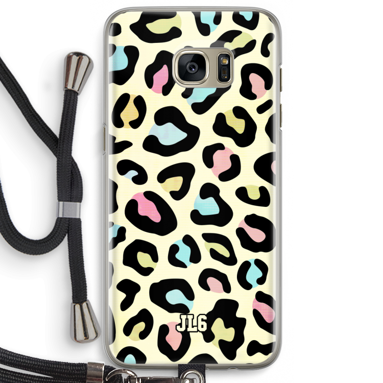 Leopard pattern: Samsung Galaxy S7 Edge Transparant Hoesje met koord