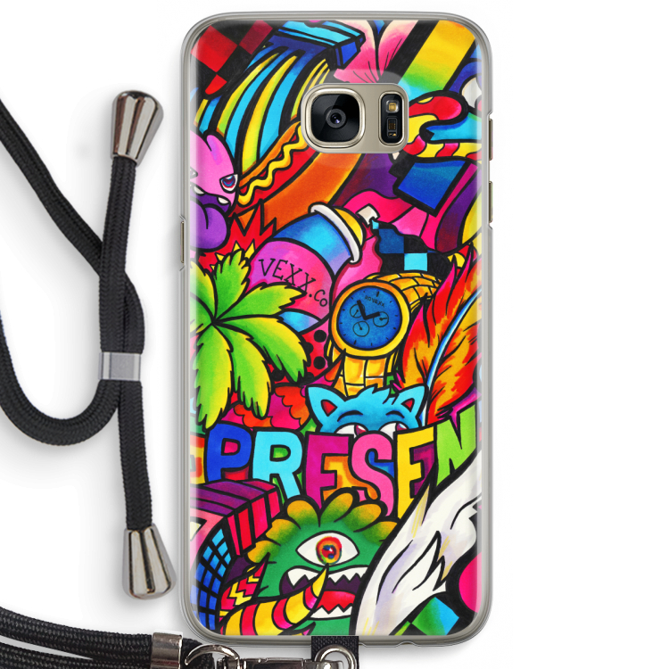 Represent: Samsung Galaxy S7 Edge Transparant Hoesje met koord