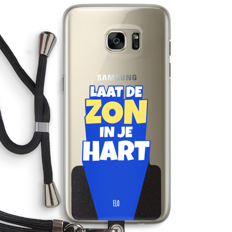 Laat de zon in je hart: Samsung Galaxy S7 Edge Transparant Hoesje met koord