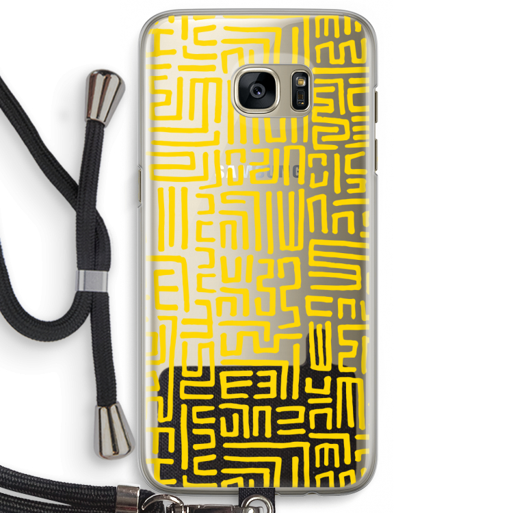 Majorelle Blue Print: Samsung Galaxy S7 Edge Transparant Hoesje met koord