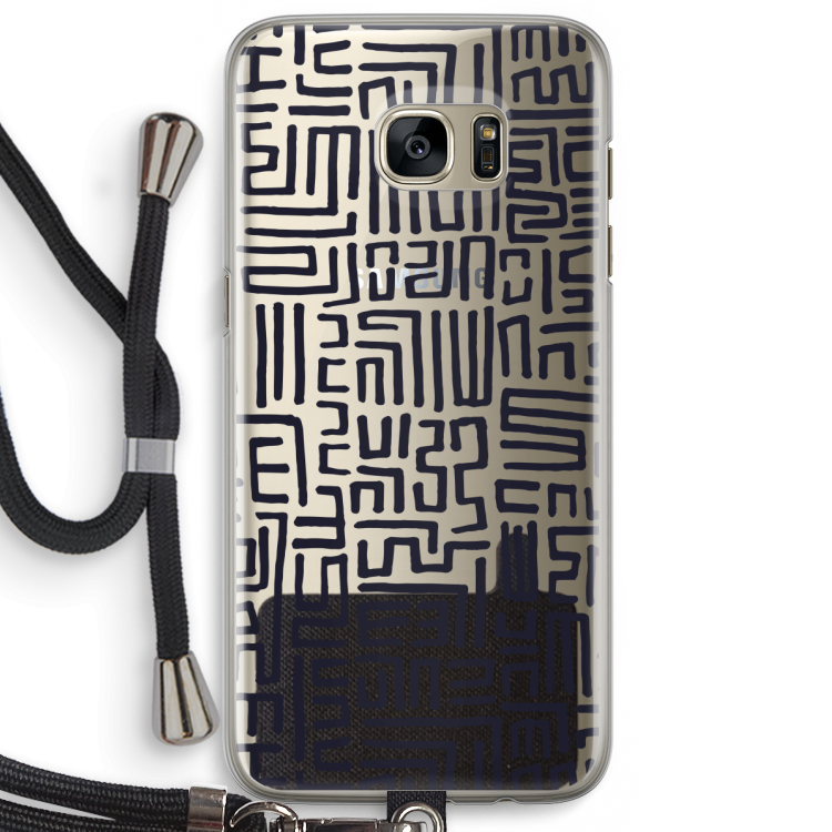 Moroccan Print: Samsung Galaxy S7 Edge Transparant Hoesje met koord
