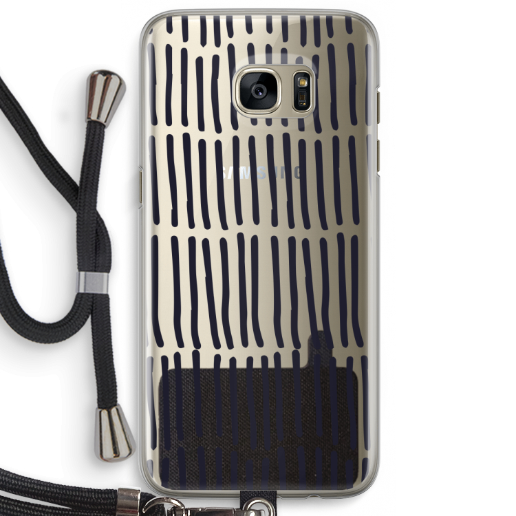 Moroccan stripes: Samsung Galaxy S7 Edge Transparant Hoesje met koord