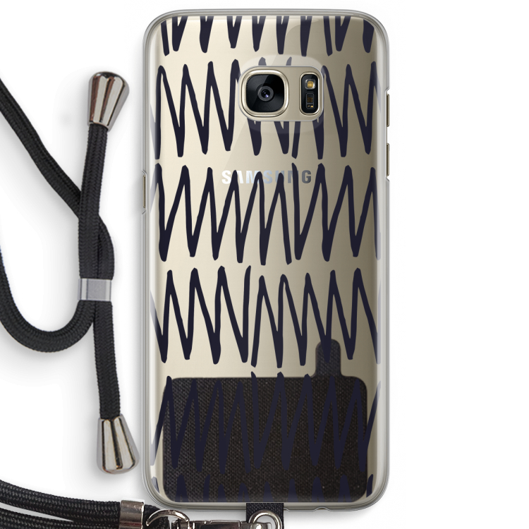 Marrakech Zigzag: Samsung Galaxy S7 Edge Transparant Hoesje met koord