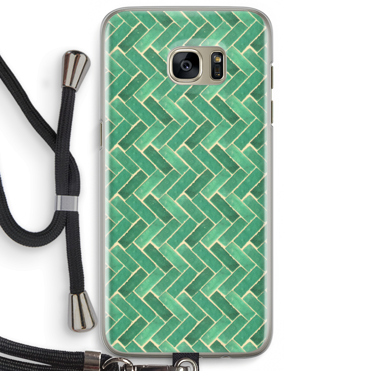 Moroccan tiles 2: Samsung Galaxy S7 Edge Transparant Hoesje met koord