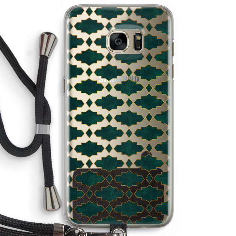 Moroccan tiles: Samsung Galaxy S7 Edge Transparant Hoesje met koord