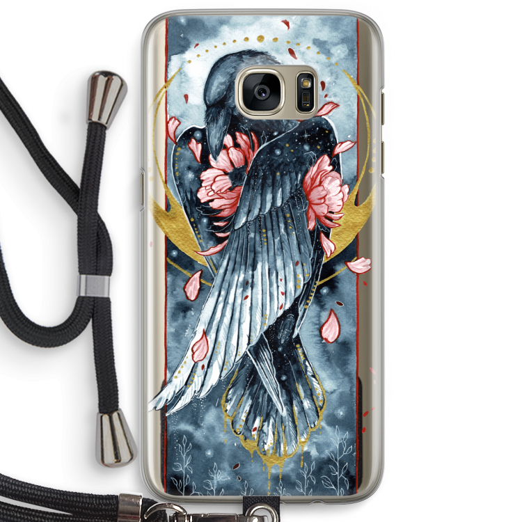 Golden Raven: Samsung Galaxy S7 Edge Transparant Hoesje met koord